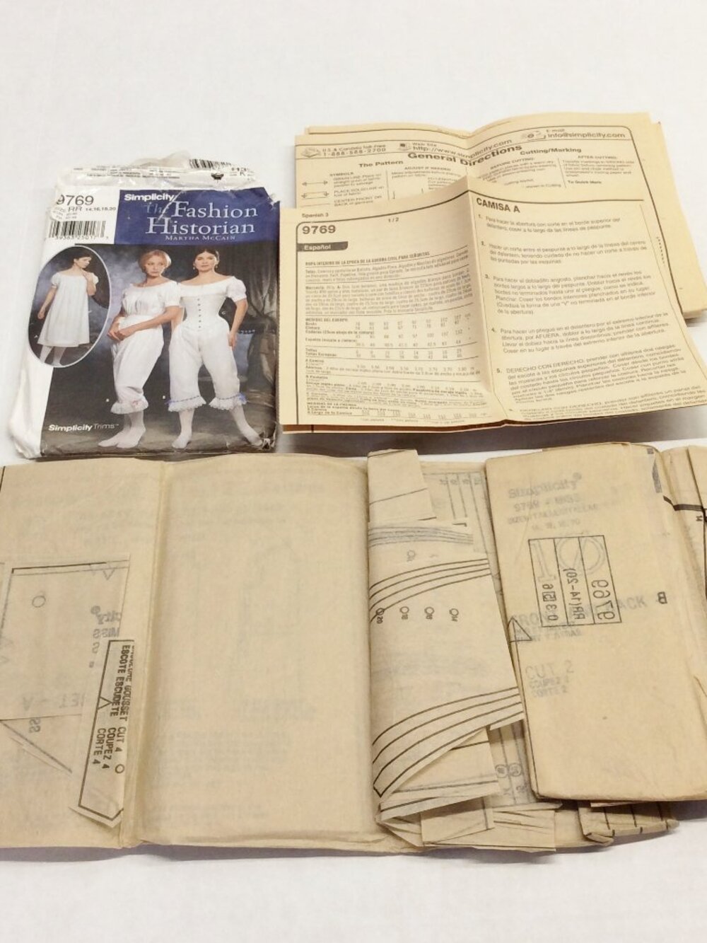 Simplicity 9769 Civil War Era Chemise, Drawers & Corset Pattern Misses' 14-20 UC
